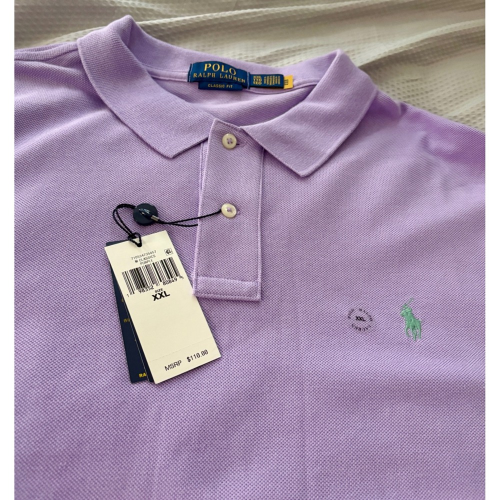 Polo Ralph Lauren Polo Shirt Mens 2XL Purple Classic Fit Short Sleeve Casual